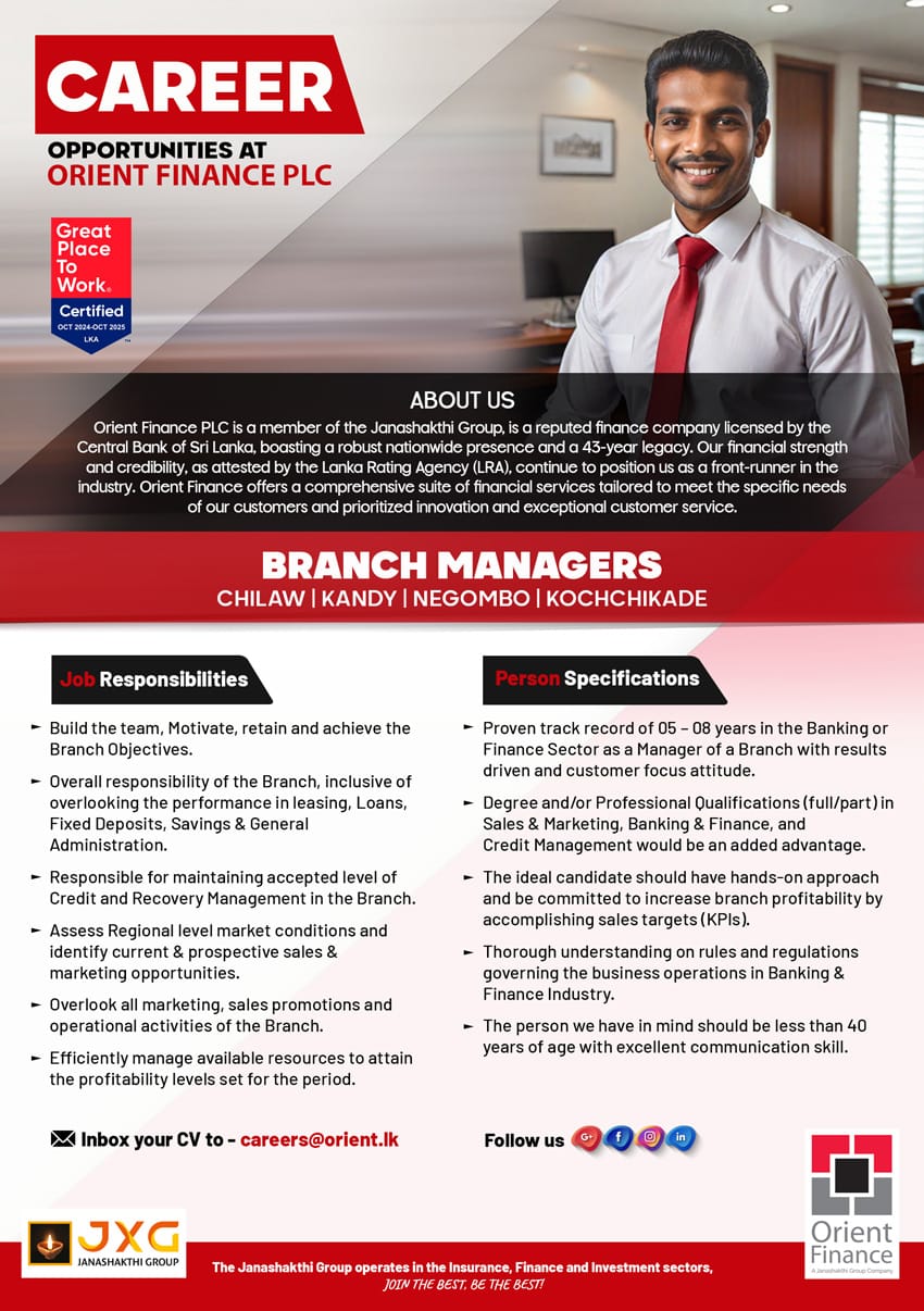 Branch 
Managers Wattala-Puttalam